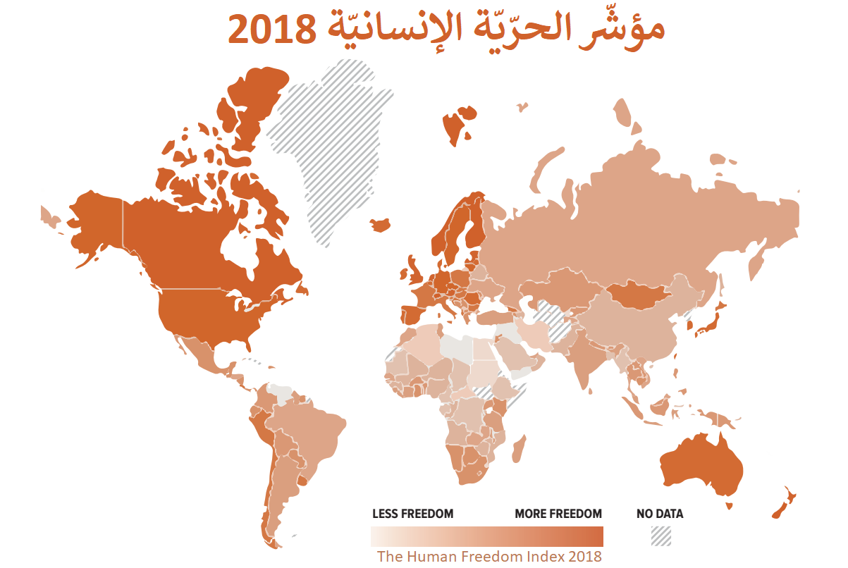 خريطة الحرية الإنسانية 2018