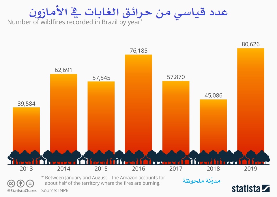 عدد قياسي من حرائق الغابات في الأمازون 