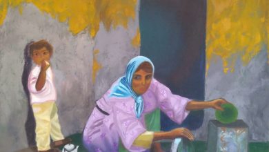 لوحة المرأة الريفية للرسامة بيان الجاسم